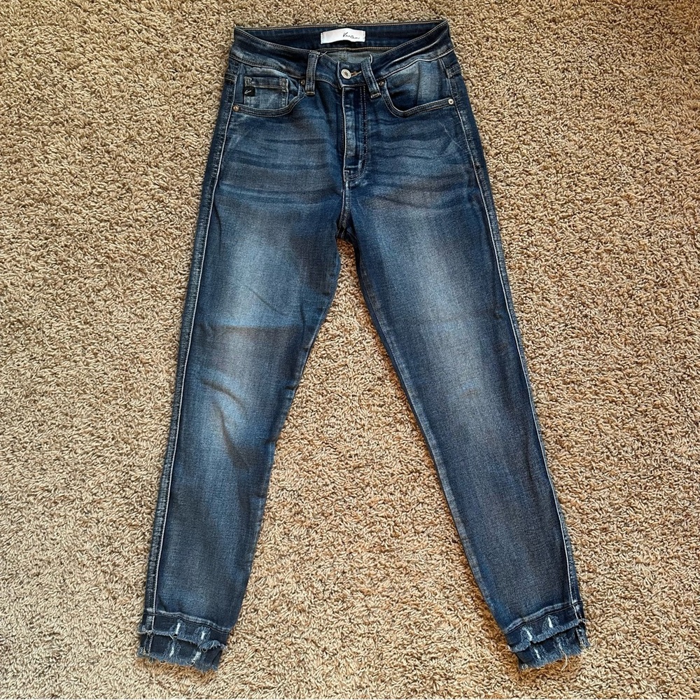 KanCan tiered distressed ankle detail skinny jeans